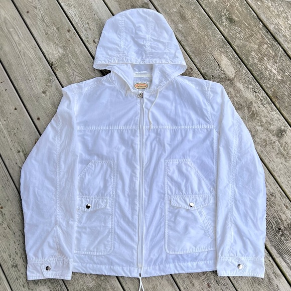 TALBOTS WINDBREAKER JACKET HOODED POCKETS  LINED LIGHTWEIGHT - Picture 1 of 16
